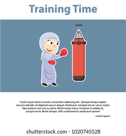 Arab Businesswoman Training Time Infographic