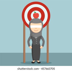 arab businesswoman using her self as a target