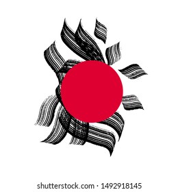 Arab calligraphic waves. White lines on a black background. Illustration for background, decorations and frames.