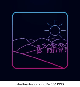 Arab and camels nolan icon. Simple thin line, outline vector of arabian icons for ui and ux, website or mobile application