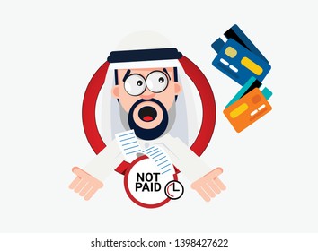 Arab Character Not Paid The Credit Card Bills On Time