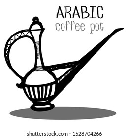 Arab coffee pot vector illustration hand drawing outlines