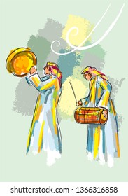 Arab cultural performance illustrated art