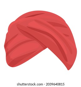 Arab culture turban icon cartoon vector. Indian hat. Pagdi headdress