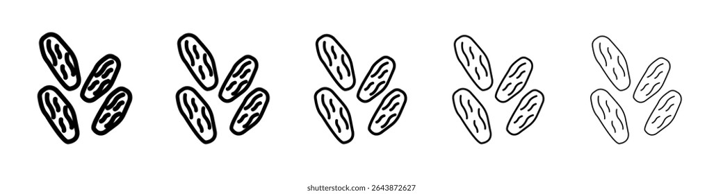 Arab date fruit icon black and white vector sign