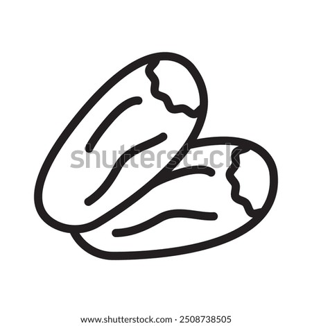 Arab date fruit icon Black line art vector logo