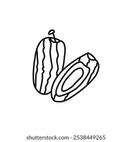 Icono de fruta de fecha árabe Vector plano aislado en contorno