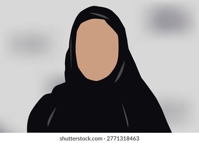 Arab Emirate, Saudi, Qatari, Omani, Bahraini, Kuwaiti in traditional  Middle Eastern businesswoman in traditional clothing standing in meeting room.