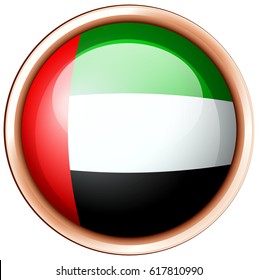 Bandera de los Emiratos Árabes Unidos en una placa redonda