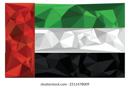 Arab Emirates Flag Realistic polygonal background