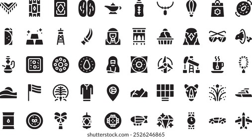 Iconos de los emiratos árabes Colección de iconos vectoriales de alta calidad con trazo editable. Ideal para Profesional y Proyectos Creativos.