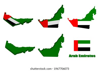 Arab Emirates map on white background. vector illustration.