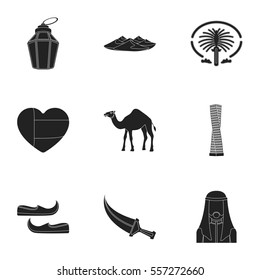 Arab Emirates set icons in black style. Big collection of Arab Emirates vector symbol stock illustration