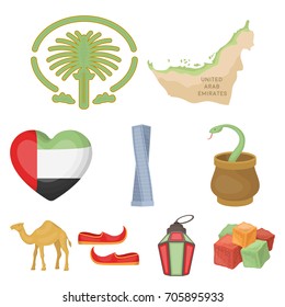 Arab Emirates set icons in cartoon style. Big collection of Arab Emirates vector symbol stock illustration