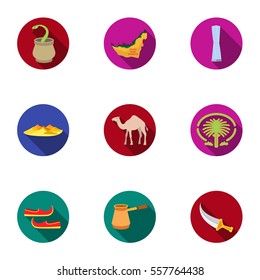 Arab Emirates set icons in flat style. Big collection of Arab Emirates vector symbol stock illustration