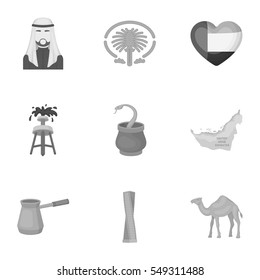 Arab Emirates set icons in monochrome style. Big collection of Arab Emirates vector symbol stock illustration