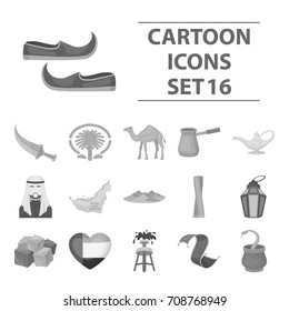 Arab Emirates set icons in monochrome style. Big collection of Arab Emirates vector symbol stock illustration