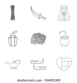 Arab Emirates set icons in outline style. Big collection of Arab Emirates vector symbol stock illustration