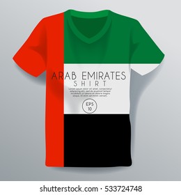 Arab Emirates Shirt : National Shirt Template : Vector Illustration