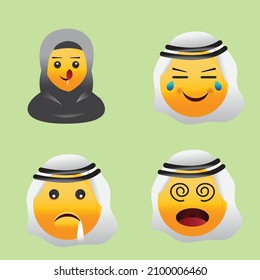 Icono del vector de emojis árabe