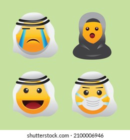 Icono del vector de emojis árabe