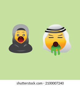 Arab emojis vector icon symbol illustration