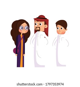 Arab family father mother son child