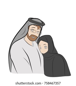the Arab family. vector illustration.