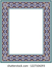 Arab flower frame. Traditional Islamic design. Element decoration mosque.On a white background.