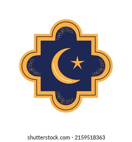 icono de la luna del marco árabe e icono de la estrella