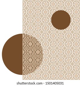 Arab frescoes transparent pattern. Ancient Palmyra, Syria background, vector illustration.