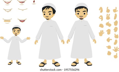 Arab gulf character for motion graphics and animation - easy to animate with after effect