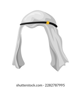 Arab headdress. Traditional keffiyeh turban of saudi arabia and oriental peoples for travel in hot vector desert