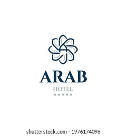 ARAB HOTEL Logo, Islamic star, Luxury logo, White background