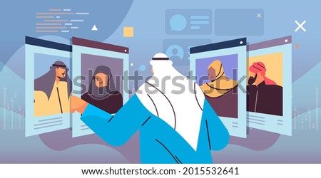 arab hr manager choosing resume curriculum vitae with photo and personal info of new employees job candidates