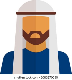 Arab icon. Islamic man avatar. Muslim symbol