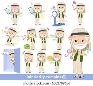 Arab Kandura wearing old men_complex