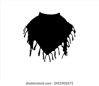 Arabischer Keffiyeh Shemagh Palästina Schal Silhouette Icon Logo Vektorillustration isoliert auf weißem Hintergrund