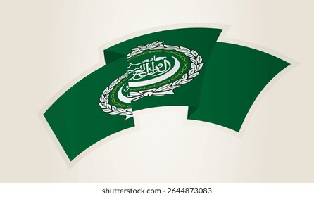 Arab League Flag in Abstract Ribbon Shape, National Symbol of the Arab League. This vector is ideal for use in national events, Independence Day, international sports competitions.
