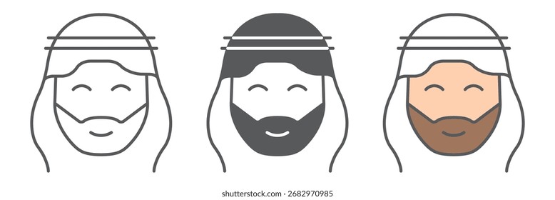Arab line icon, ramadan and islam, arabian man sign, vector graphics, a linear pattern on a white background, eps 10