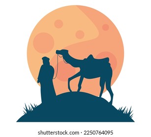 Araber mit Kamelenszene
