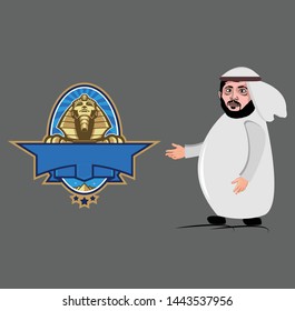 arab man character, arabic logo 