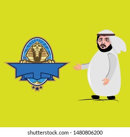 arab man character, arabic logo 