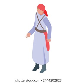 Arab man icon isometric vector. Jordan country. National travel