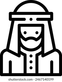 arab man icon. Thin Linear Style Design Isolated On White Background