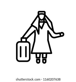 Arab man icon vector isolated on white background, Arab man transparent sign