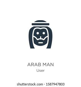 Arab man icon vector. Trendy flat arab man icon from user collection isolated on white background. Vector illustration can be used for web and mobile graphic design, logo, eps10