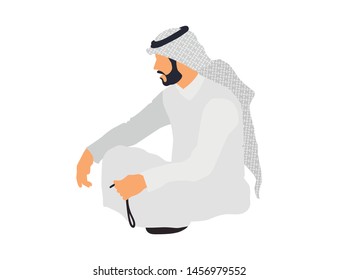 Arab Man Illustration. Vector Isolated Flat Illustration