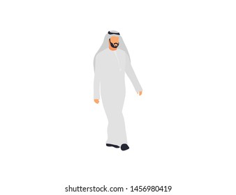 Arab man illustration. Vector isolated flat illustration