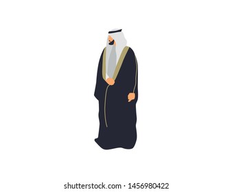 Arab man illustration. Vector isolated flat illustration